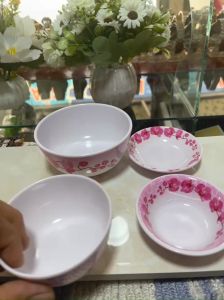 COMBOM 5 Chén Cơm Nhựa Melamine In Hoa Văn đẹp nhựa tốt  chén cơmchén chèchén chấm.