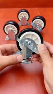 Set Of 4 1"/1.25"/2" PVC Furniture Casters Wear Resistant Mute Universal Heavy Trolley Wheels 360 Degrees Swivel Castor