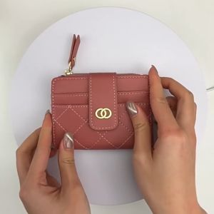 wallets for women ins trend style Women Wallet Pure color cortex multifunctional wallet Card collection Retro leisure fashion Girls wallet