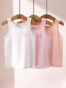 Yingboren Girls Cotton Vest Thin Summer Base Layer Top Children Inner Wear Protective Belly Small Vest Casual Style round Neck