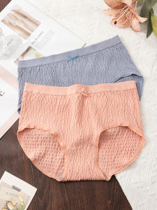 plus Size Cotton Underwear Womens Large Triangle Pants Breathable Thin Cotton mid Waist Briefs Comfortable Seamless Briefs
