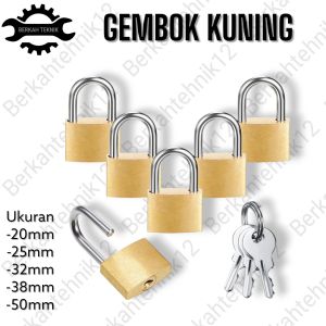 gembok kuning kecil 20mm dan 25mm / gembok koper pres Gembok Kuning Kecil Koper Laci Lemari 20/25mm
