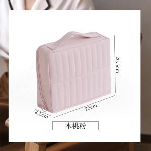Standing Travel Makeup Bag Large Capacity Multi-Functional Skincare Storage Bag Portable Durable Polyester Cosmetic Bag for Women