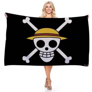 Bandai | New One Piece 90*150CM Polyester Pirate Monkey D.Luffy Skull Flag One Piece straw hat pirates Trumpet banner flag
