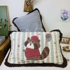 New Thickened Pure Cotton Lace Button Latex Pillowcase Large Size Double Pack Adult Inner Cotton Cover Bedding Accessories