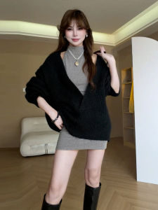 Karrar betsey | Korean Style Lazy Sweater Dress Spicy Short Skirt