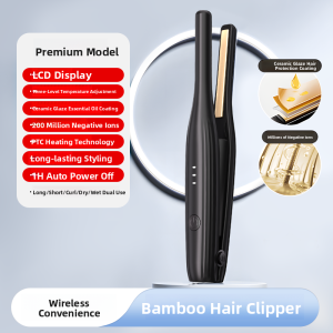 OVL | Wireless Charging Portable Straightener Curling Iron 2-in-1 Negative Ion Fluffy for Bangs