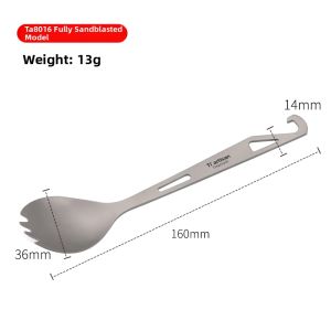 Tiartisan | Multi-Function Pure Titanium Camping Spoon with Bottle Opener