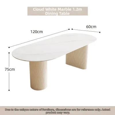 Pure White Luxury Oval Dining Table and Chair Set