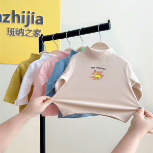 Baby Boneless Dralon Heattech Half Turtleneck Bottoming Shirt Men and Women Babies Long Sleeve T-shirt Autumn and Winter Inner Wear Clothes