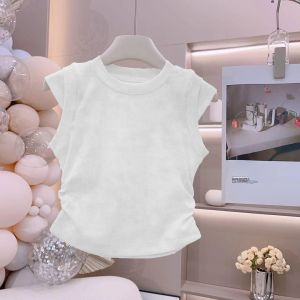 Skin-friendly Cartoon Print Sleeveless Vest for Girls Summer New Style Fashionable Childrens Outerwear Trendy Baby Clothes