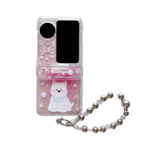 Ins Style Scarf Patterned Flip Phone Case for OPPO Find N3 Flip Foldable Screen Full Protection Creative Cartoon Womens Model