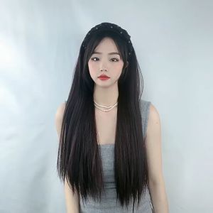 Wig Bando Cantik Wanita Simple Elegan & Hairclip Korea