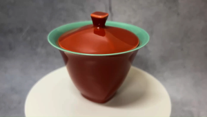 Premium Porcelain Tea Brewing Cup 高端故宫红-松石绿-有方盖碗