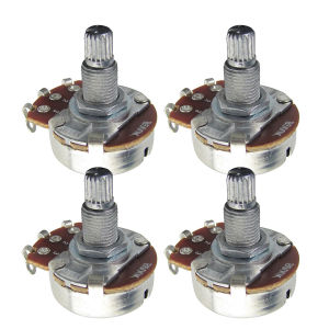 FLEOR 4PCS Guitar Potentiometers Volume Tone 18-spline Pots A250K/ B250K/ A500K/ B500K Long / Short Shaft Choose Guitar Parts