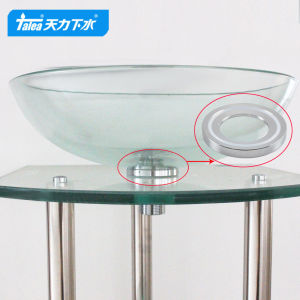 Talea Glass Bathroom Sink Stand Bracket Chrome Plated Brass Bottom Face Basin Accessories round Shape Quality Home Improvement