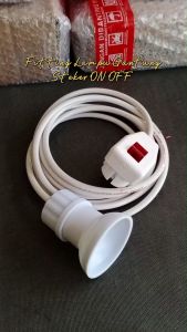 Fitting Lampu Gantung + Steker ON / OFF + Kabel 1 / 2 / 3 / 4 / 5 / 6 / 7 / 8 / 9 / 10 Meter