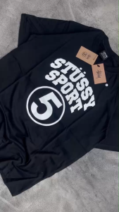 t-shirt kaos stussy sport 5 hitam premium fulltag 1:1 cotton 24s