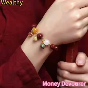 Money Devourer Bracelet Imitation crystal enamel hand-painted bracelet Bring you luck in make money