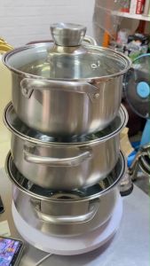 หม้อ หม้อ 2 หู ฝากระจกใส (สแตนเลสเกรด304) **รุ่นมาใหม่**