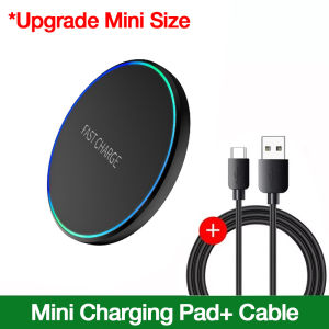 Desktop Mini Wireless Charger Pad LED Light For iPhone 17 16 15 14 13 12 Samsung S25 S24 Xiaomi AirPos Pro Fast Charger Station