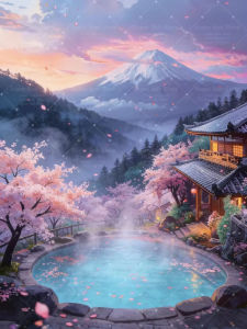 KAYOU | 5D DIY Diamond Painting Kit Cherry Blossom Village Mount Fuji Art Full Drill Rhinestone Mosaic Wall Decor Craft Kit Home Gift