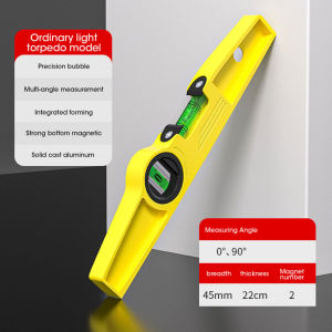 Two Lines Spirit Level Magn-etic With Bubble Portable Horizontal Ruler Aluminum Shell Fall Protection For Medicine Industrial