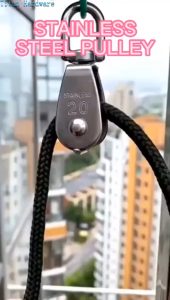 Single Pulley M15 M20 M25 M32 304 Stainless Steel Fixed Pulley Windproof Pulley Roller Wire Rope Cable Loading Rope Wheel fishnet pulley marine pulley shed pulley lifting pulley For Hanging Weight Things To Lighten Load Lifting Wheel Tools