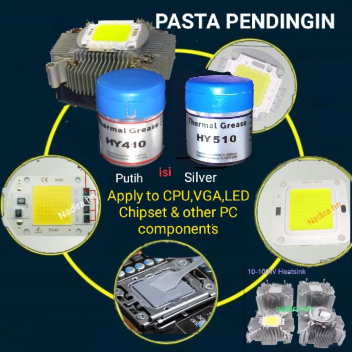 PENGHANTAR PANAS/DINGIN, Thermal grease Pasta pendingin heatsink led tongkol,transistor,IC,procesore CPU