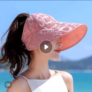 Topi Anti UV Cewek / Topi Pelindung UV / Topi Pelindung Matahari - Gaya Korea untuk pelindung wajah dari Pinggiran Besar Modis A33