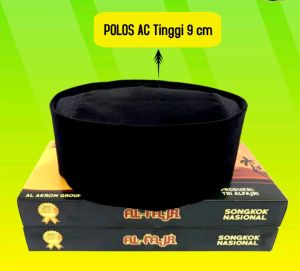peci songkok hitam polos AC silang terbaru cap manis bahan beludru premium terlaris / kopiah peci santri grosir peci hitam AC silang