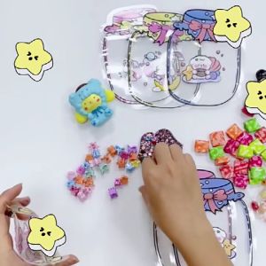 Cartoon Printed Snack Cookie Storage Bag Self Sealing Design Easy To Use Small Item Storage Creative Candy PE Bag
