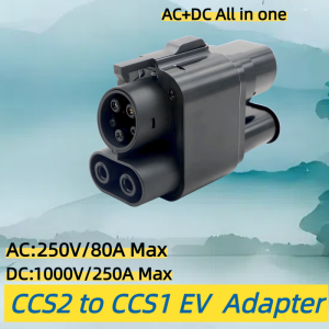 ev Charger Adaptor Combo CCS2 To CCS1 AC+DC Fast Charging Adapter 250A For Eletric Vehicle PHEV Hybrid Cars ccs2 to ccs1 adapter