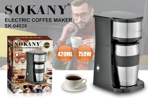 Automatic Coffee Machine With 420ml Thermal Coffee Mug Travel Potable Coffee Machine Complete Set Coffee Tumbler Insulated Household  Coffee Pot