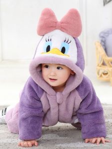 Autumn Winter Baby Jumpsuit Male and Female Baby Thickened Flannel Cute Animal Shape Going out Outwear Rompers Pajamas