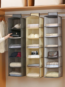 Japanese Style Non-Woven Fabric Clothes Storage Hanging Bag Wall Mounted Closet Organizer Multi-Layered Clothing Dividers
