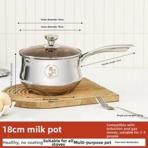 YIYIPAI | Durable 304 Stainless Steel Small Pot Suitable for Individual Meals and Baby Food