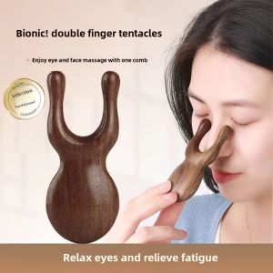 Same Style as Gao Yuanyuans Natural Ebony Little Frog Eye Circumference Massage Wooden Comb Face Lifting Eye Eye Protection Gadget