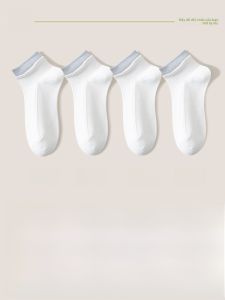 JINGCHI | Tất ngắn cotton thoáng khí chống mùi mùa hè cho nữ Tất ngắn phong cách ngọt ngào chống mùi kháng khuẩn tất cotton mỏng