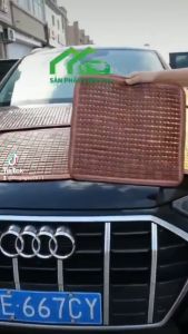 Tấm Lót Ghế Hạt Gỗ Hình Vuông Thảm Lót Ghế Bằng Trúc Cho Ghế Văn Phòng Ô Tô Có Hạt Bám Dính