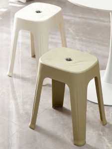 Thickened Plastic Stool Home Use Dining Table Chair Simple High Bench Living Room Stackable Plastic Stool Commercial Use Stool