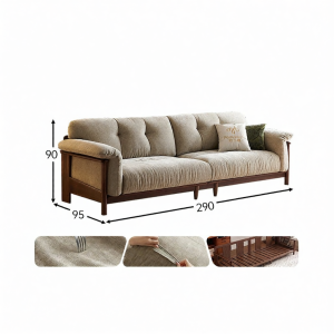 Pashaman | Detachable Wash Wooden Frame Linen Vintage Cloud Couch