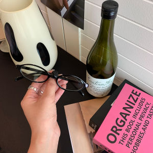 Retro Transparent Red Small Frame Oval Eyeglasses Womens Flat Light Style Fashionable Versatile Frame Anti-Blue Light Optical Glasses