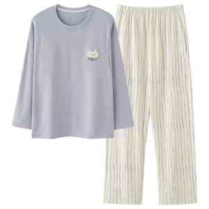 Bộ đồ ngủ bầu MiiOW Cat Person vải cotton mỏng tay dài có đệm ngực thoải mái.
