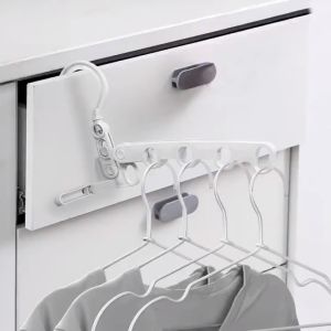 Móc treo quần áo di động 5 lỗ treo gắn cửa gấp gọn Móc phơi đồ linh hoạt xoay 360 gắn mọi nơi -LUMBL