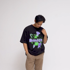 House of Smith Kaos Oversize Pria - Scrowld Heavyweight Oversized Tshirt Black - Oversize T Shirt