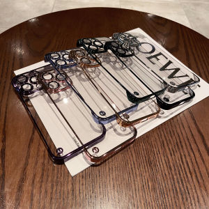 เคสโทรศัพท์แบบไร้ขอบเคลือบด้วยโลหะบางเฉียบสำหรับ Apple 17 16 15 pro Max iPhone 14 โปร่งใส 13 บางเฉียบ 12 แบบเดิม 11 ระดับไฮเอนด์ 16E พร้อมฟิล์มเลนส์ 14 plus ป้องกันการตกหล่น