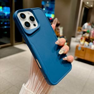 Luxury Solid Color Shockproof Bumper Phone Case For iPhone 17 16 15 14 13 12 11 Pro Max Soft Silicone TPU Anti-fall Rugged Cover