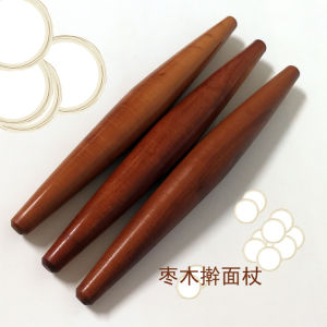 Small Size Wooden Rolling Pin Double-Edged Sharp Fish Belly Red Heart Jujube Wood Dumpling Skin Home Use Baking Tool