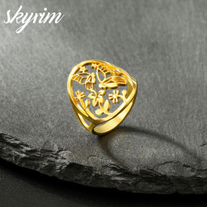 Skyrim thép không gỉ Titan Vòng Hollow Bướm Mật Ong Chọn Thiết Kế Vòng Cho Nam Giới Và trang sức nữ Vui Vẻ Nhẫn Cho Bạn Bè